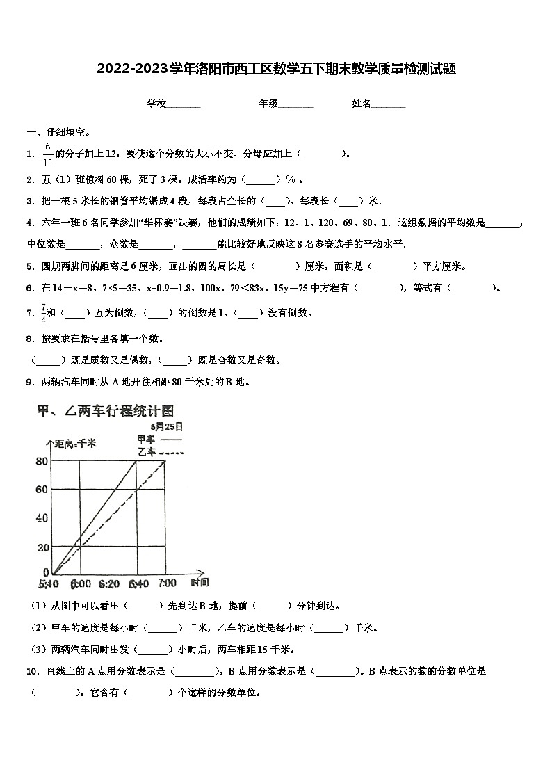 2022-2023学年洛阳市西工区数学五下期末教学质量检测试题含解析01