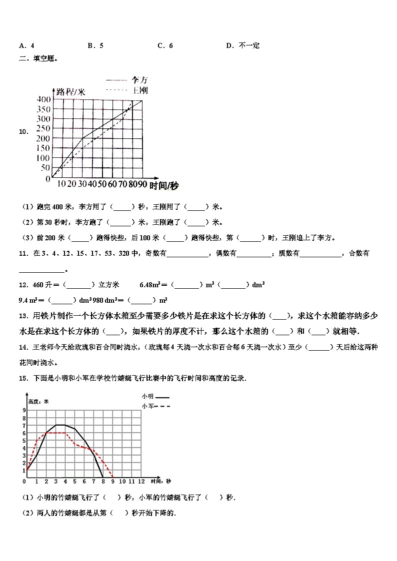 2022-2023学年浙江省宁波市镇海区五年级数学第二学期期末监测模拟试题含解析第2页