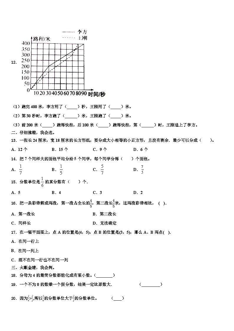 2022-2023学年湖南省长沙市浏阳市五年级数学第二学期期末学业质量监测模拟试题含解析02