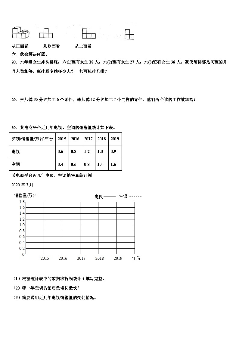 2022-2023学年甘肃省酒泉市肃州区数学五下期末监测模拟试题含解析第3页