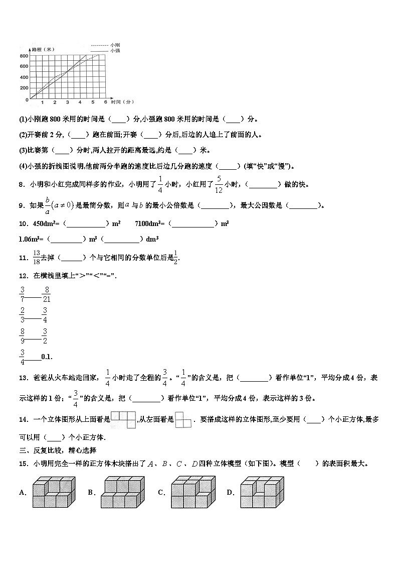 2022-2023学年稷山县数学五下期末联考试题含解析02