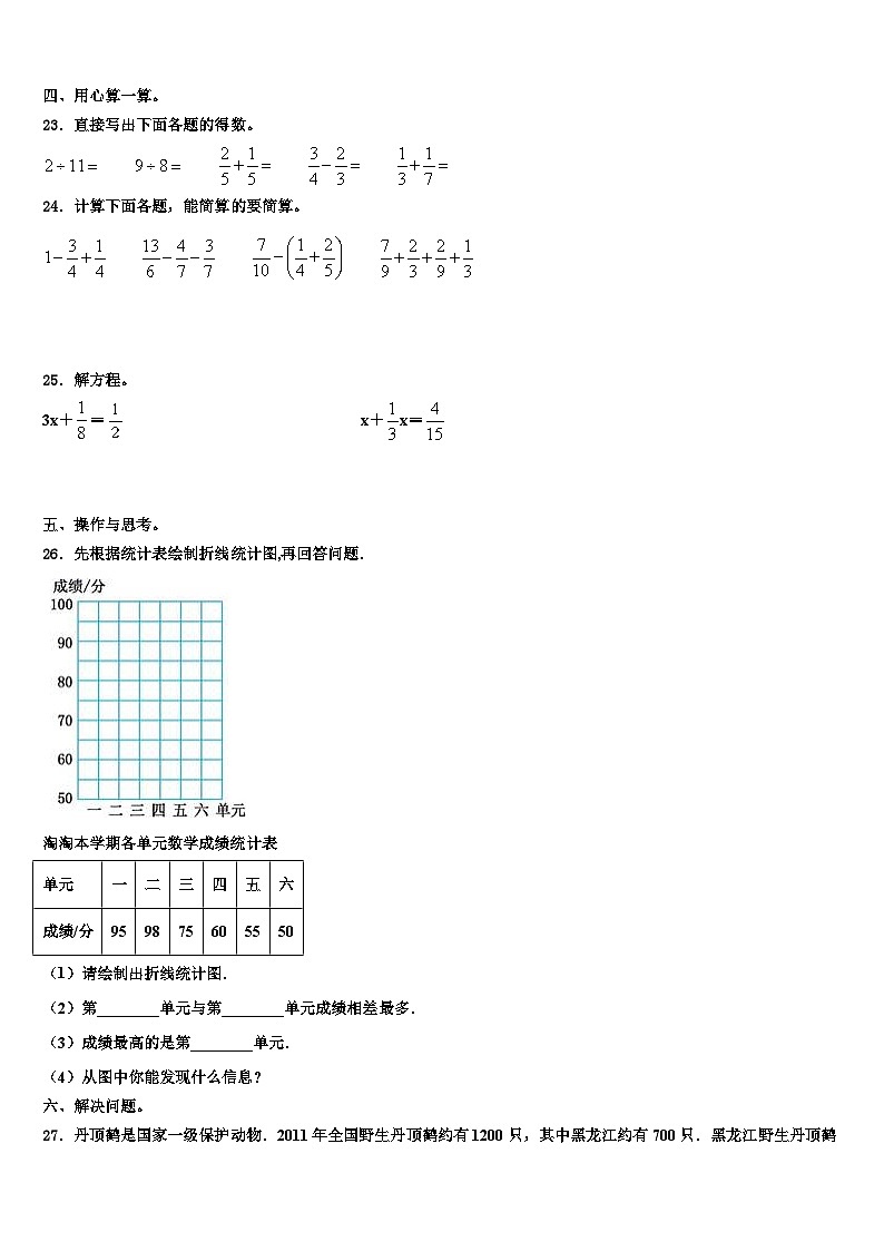 2022-2023学年肇东市数学五年级第二学期期末学业质量监测试题含解析第3页