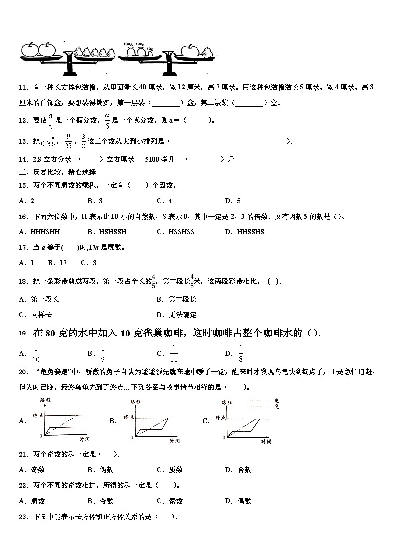 2022-2023学年金华市数学五年级第二学期期末联考试题含解析第2页