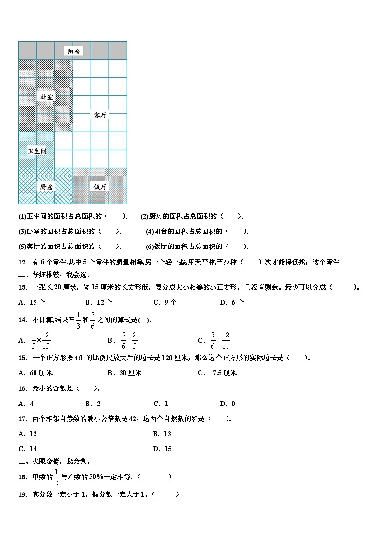 2022-2023学年那曲地区申扎县数学五年级第二学期期末综合测试模拟试题含解析02