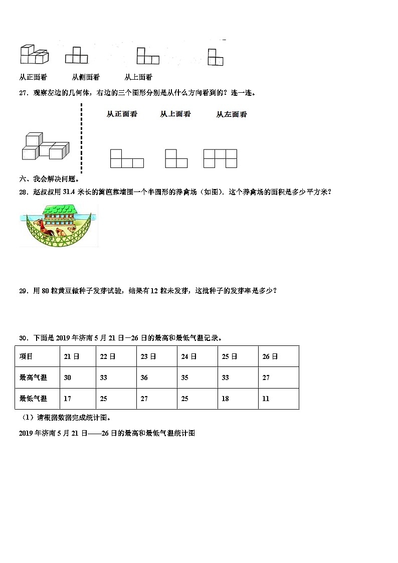 2022-2023学年青海省海西蒙古族藏族自治州五年级数学第二学期期末检测模拟试题含解析第3页