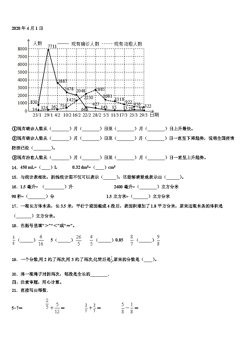 2023届三明市泰宁县五年级数学第二学期期末统考试题含解析第2页