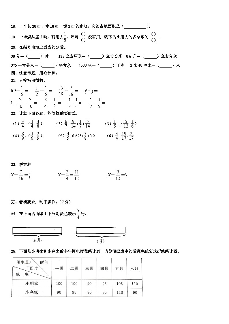 2023届兰州市皋兰县数学五下期末考试试题含解析第2页