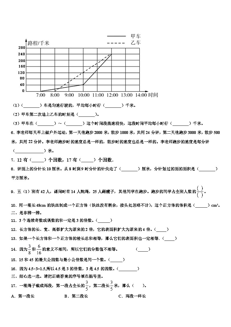 2023届丽江地区永胜县数学五年级第二学期期末综合测试模拟试题含解析第2页