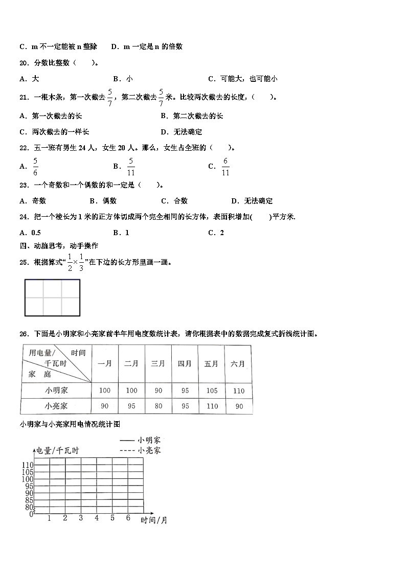 2023届云南省大理白族自治州祥云县数学五年级第二学期期末达标检测模拟试题含解析第3页