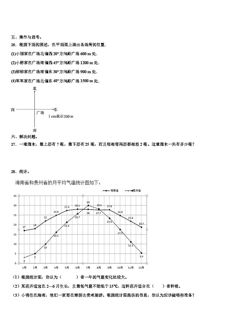 2023届吉林市昌邑区五年级数学第二学期期末学业水平测试试题含解析第3页