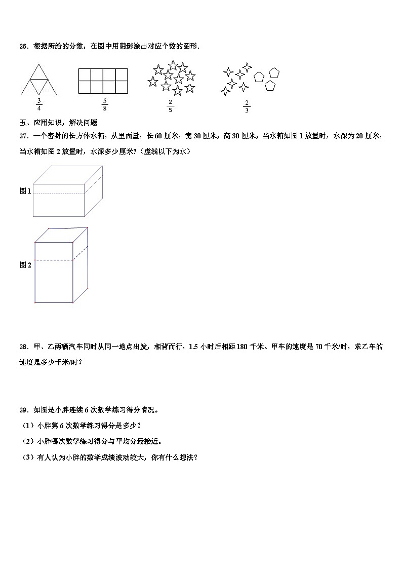 2023届冕宁县数学五年级第二学期期末学业水平测试模拟试题含解析第3页