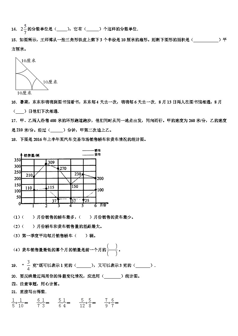 2023届喀什地区塔什库尔干塔吉克自治县数学五年级第二学期期末监测试题含解析第2页