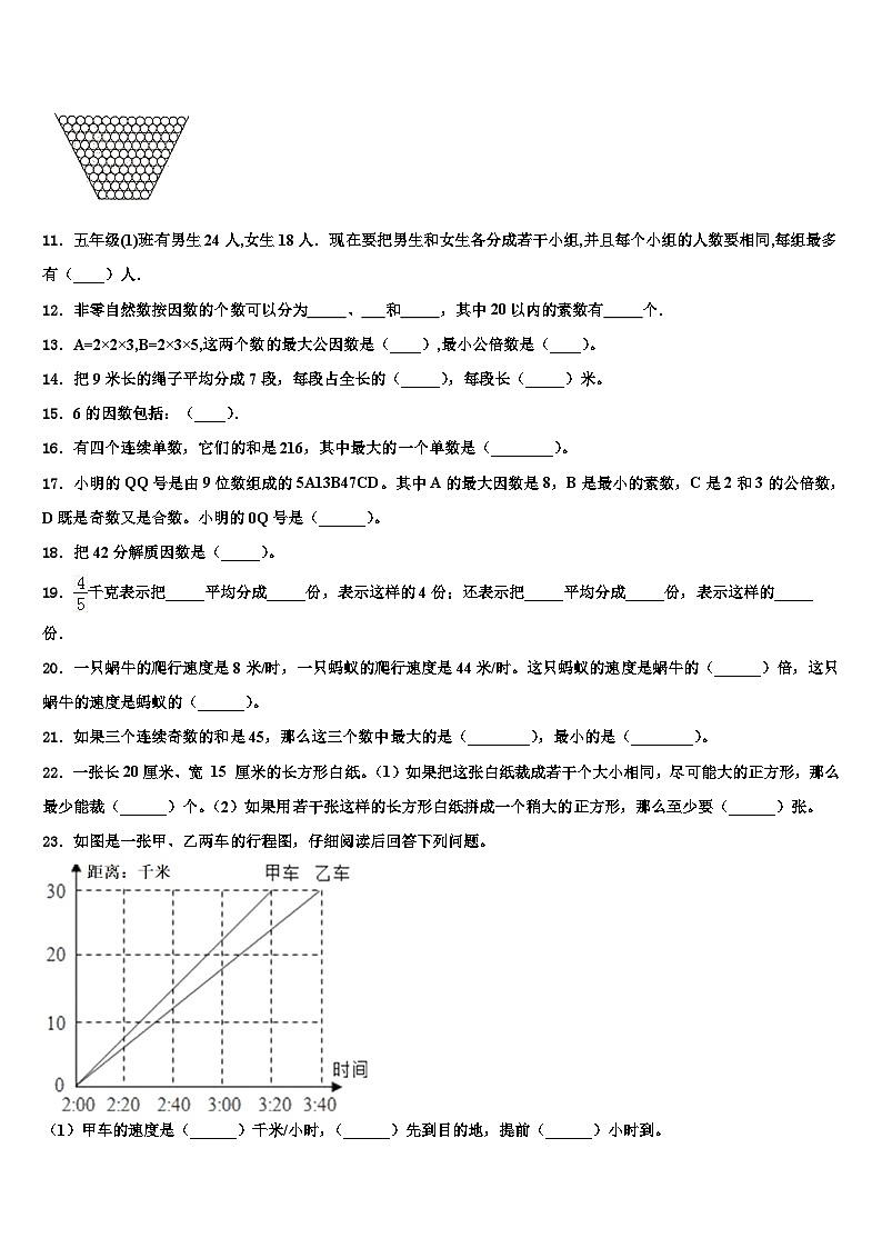 2023届四川省绵阳市三台县数学五下期末学业质量监测模拟试题含解析02