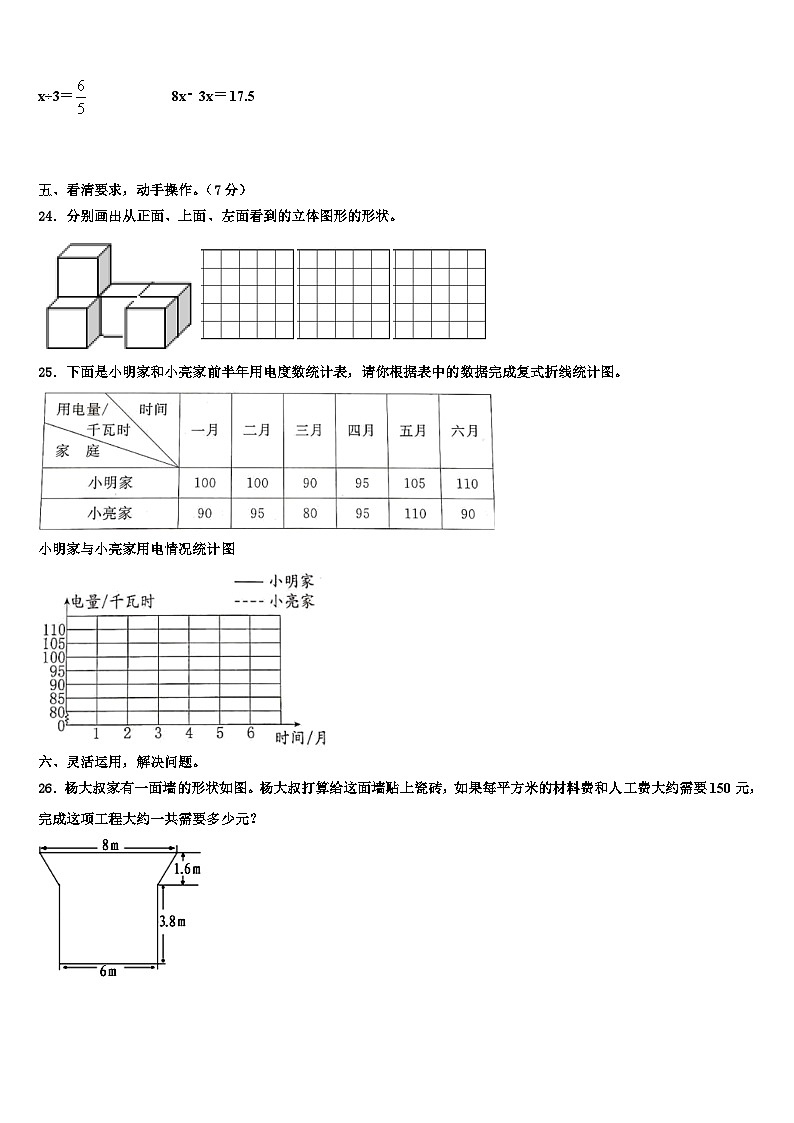 2023届安康市紫阳县五年级数学第二学期期末考试试题含解析第3页