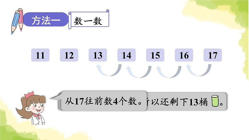 青岛版小学一年级数学上册五海鸥回来了_11_20各数的认识信息窗2第2课时十几减几的不退位减法作业课件第6页