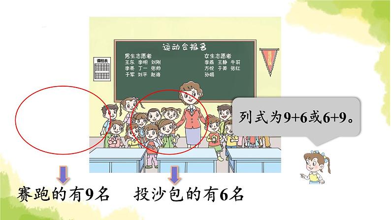 青岛版小学一年级数学上册七小小运动会20以内的进位加法信息窗19加几及相应的几加9的进位加法作业课件05