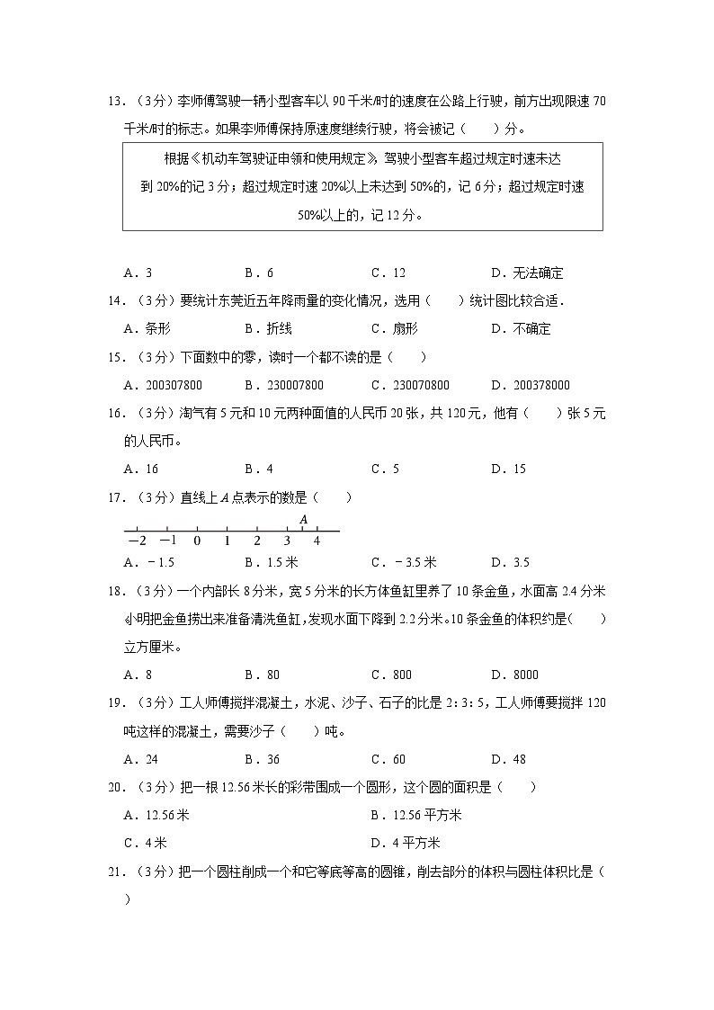 2023年辽宁省沈阳市沈北新区小升初数学试卷02