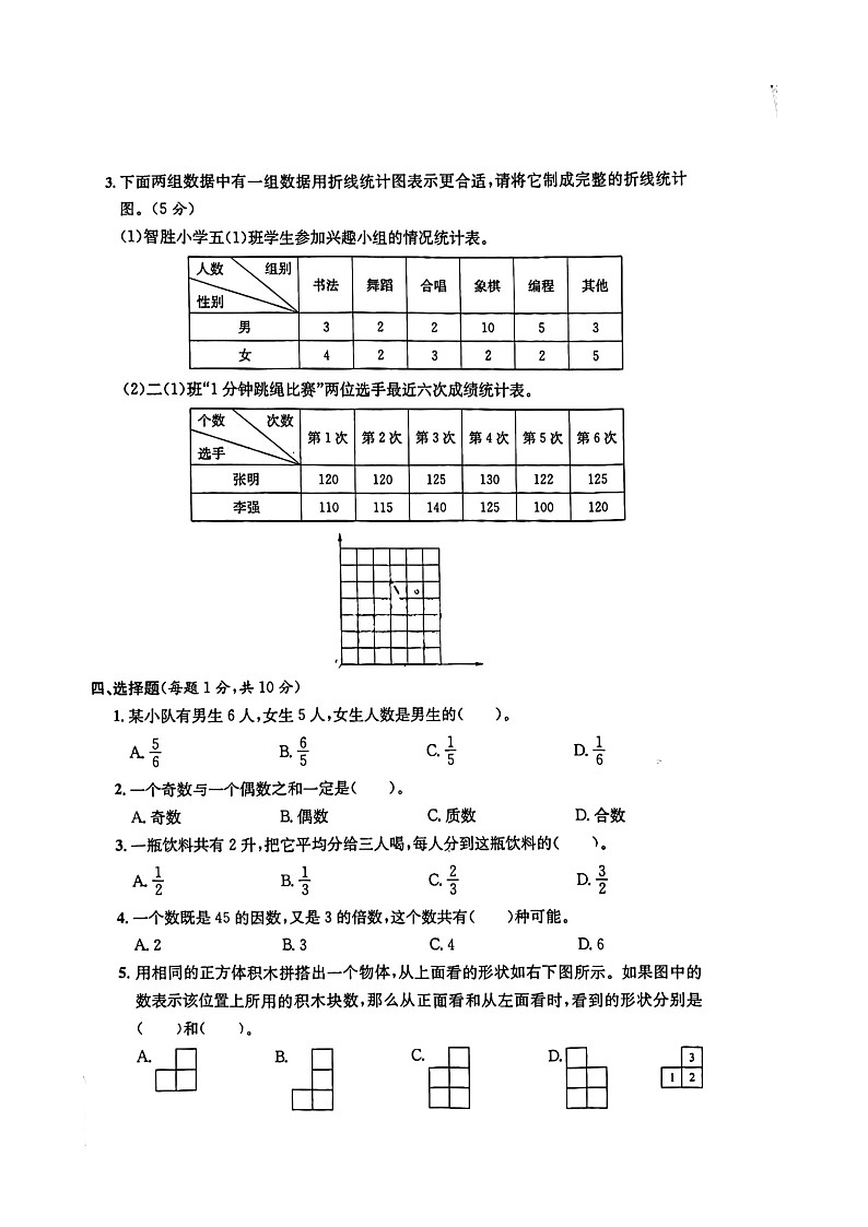 浙江省杭州市拱墅区2021-2022学年五年级下学期期末数学试题03