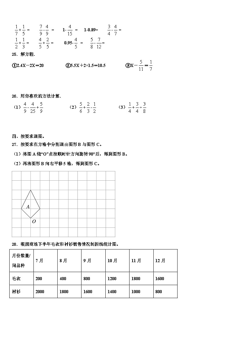 2023届山东省临沂市莒南县五年级数学第二学期期末联考模拟试题含解析第3页