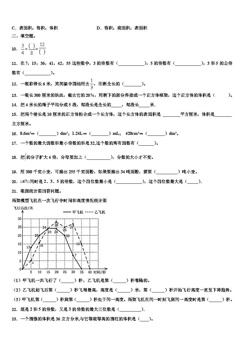 2023届山东省临沂市郯城县五年级数学第二学期期末监测模拟试题含解析02