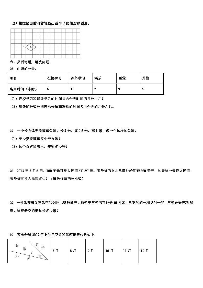 2023届山西省临汾市襄汾县数学五年级第二学期期末达标测试试题含解析第3页