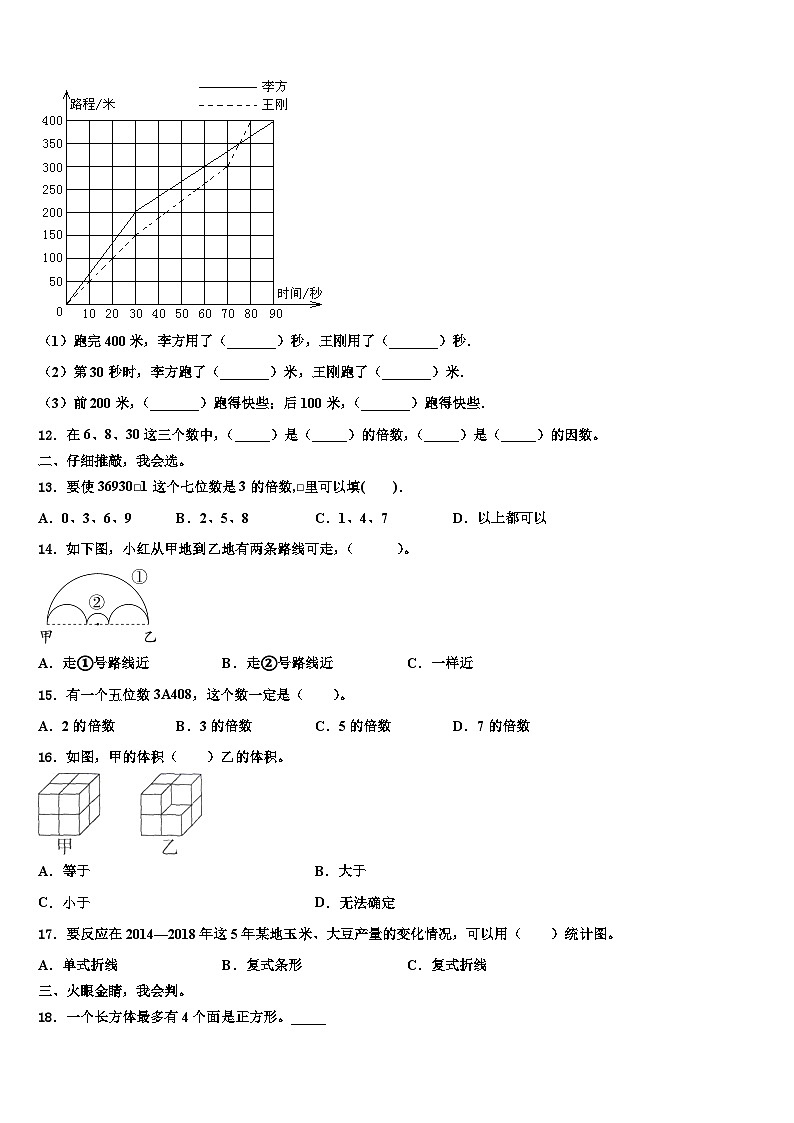 2023届嵩明县数学五年级第二学期期末质量检测试题含解析第2页