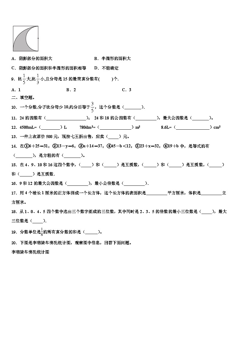 2023届承德市数学五下期末统考试题含解析02