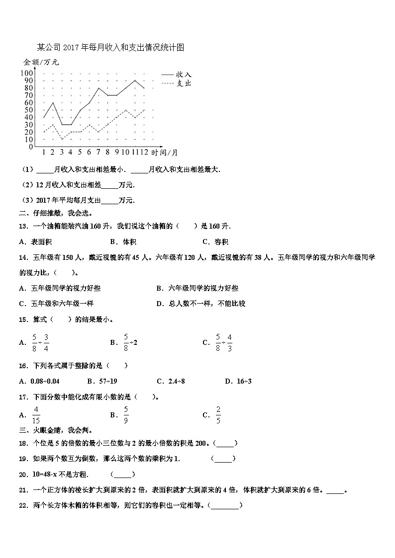 2023届新田县数学五下期末检测模拟试题含解析第2页