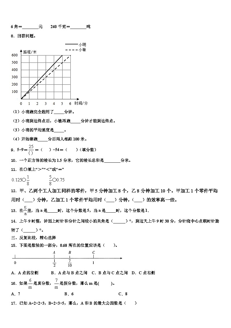 2023届广东省河源市源城区数学五年级第二学期期末学业水平测试试题含解析第2页