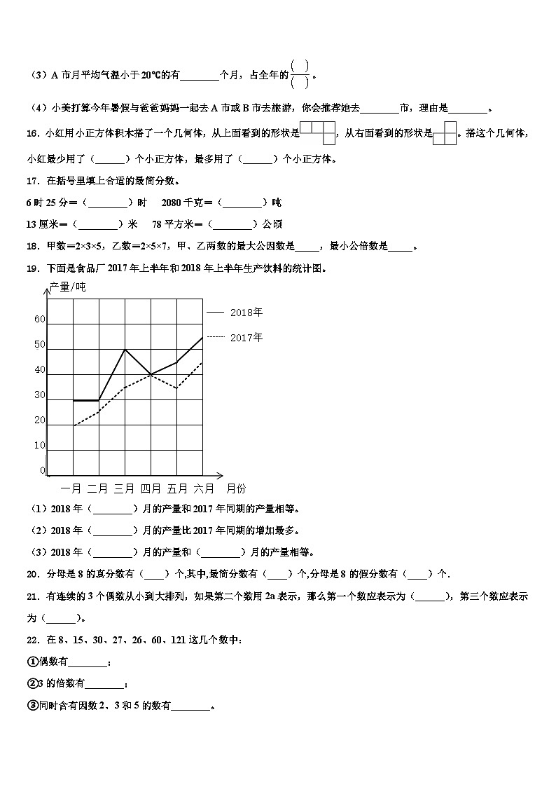 2023届河北省秦皇岛市昌黎县靖安学区数学五下期末统考模拟试题含解析第3页