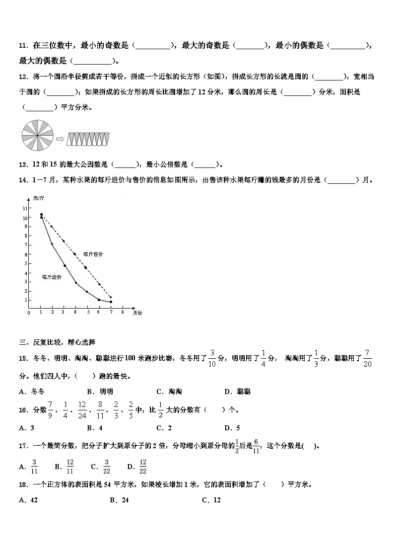 2023届河北省石家庄市藁城区实验学校五年级数学第二学期期末复习检测模拟试题含解析第2页