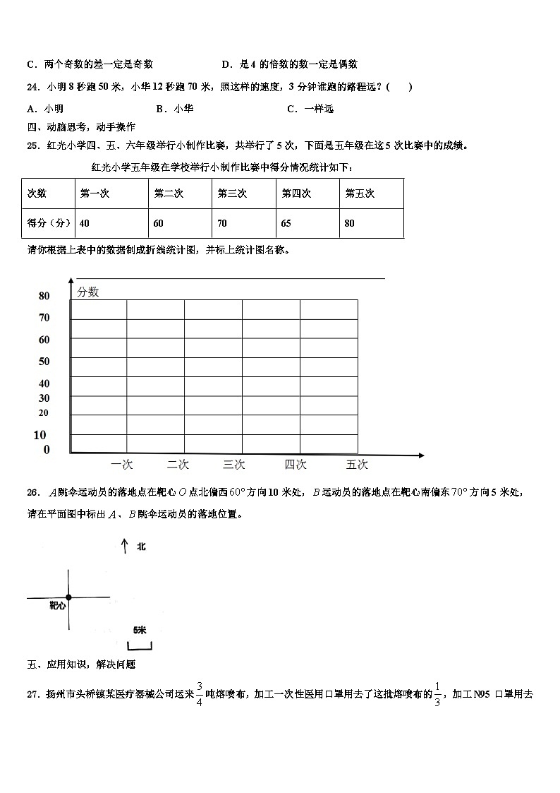 2023届洛阳市伊川县五年级数学第二学期期末监测试题含解析第3页