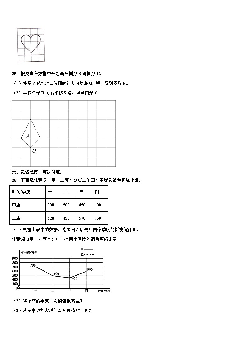 2023届浦江县五年级数学第二学期期末教学质量检测模拟试题含解析03
