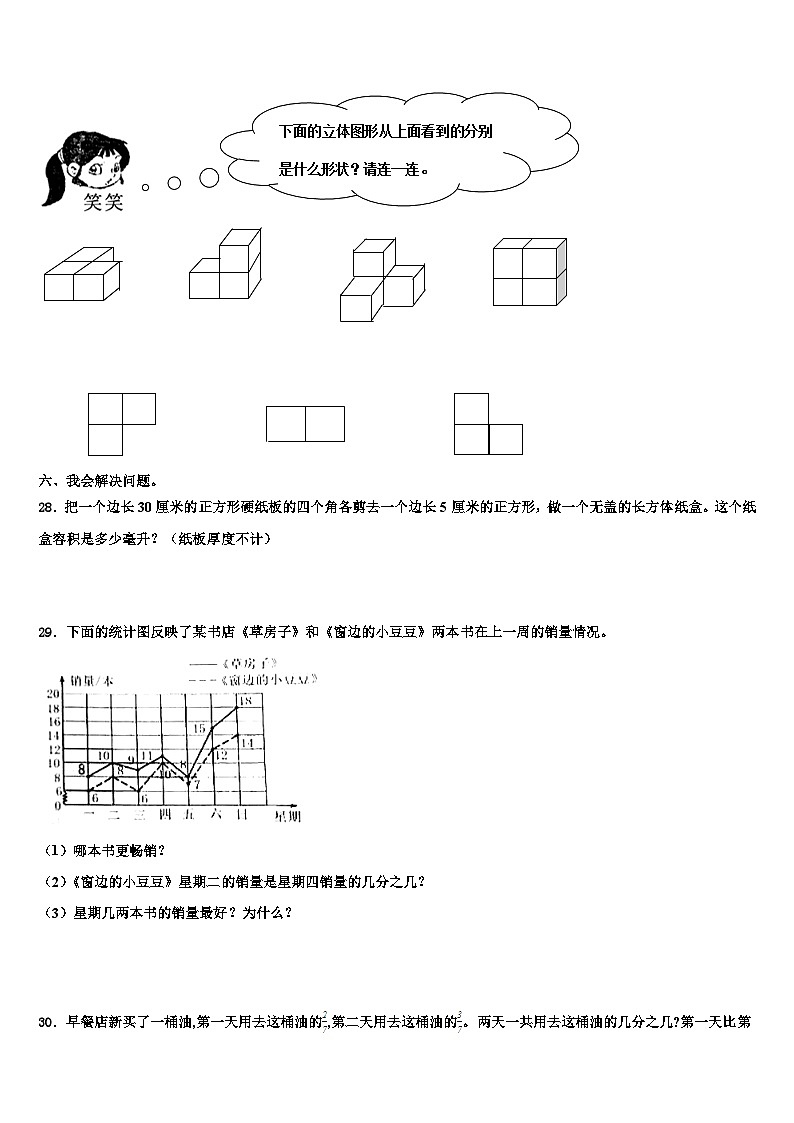 2023届眉山市彭山县数学五年级第二学期期末教学质量检测试题含解析第3页