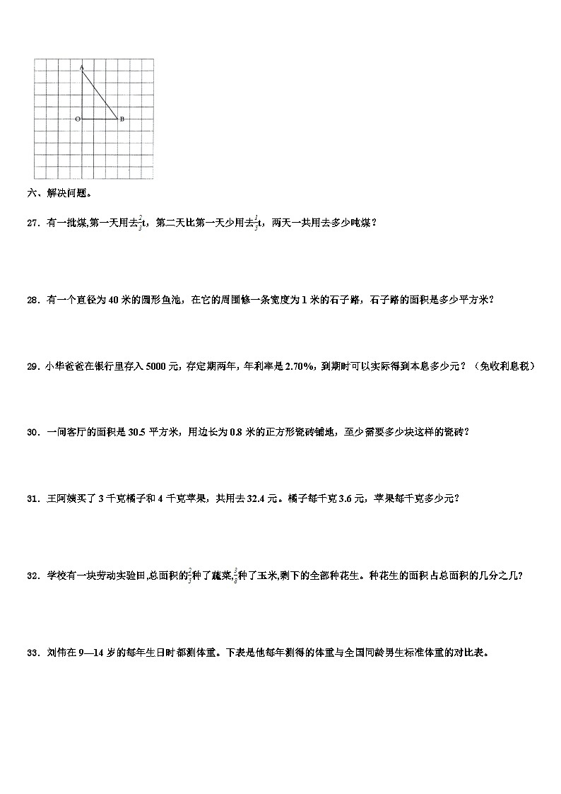 2023届石狮市数学五年级第二学期期末检测模拟试题含解析第3页