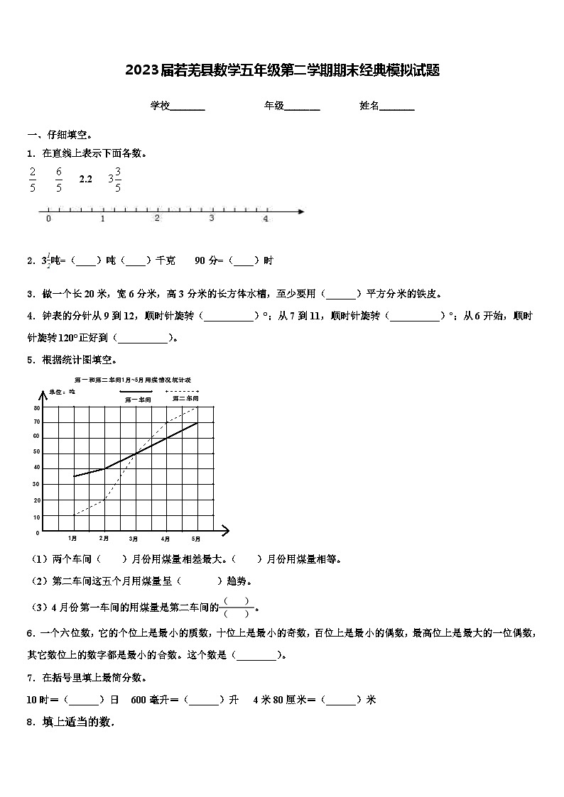 2023届若羌县数学五年级第二学期期末经典模拟试题含解析01