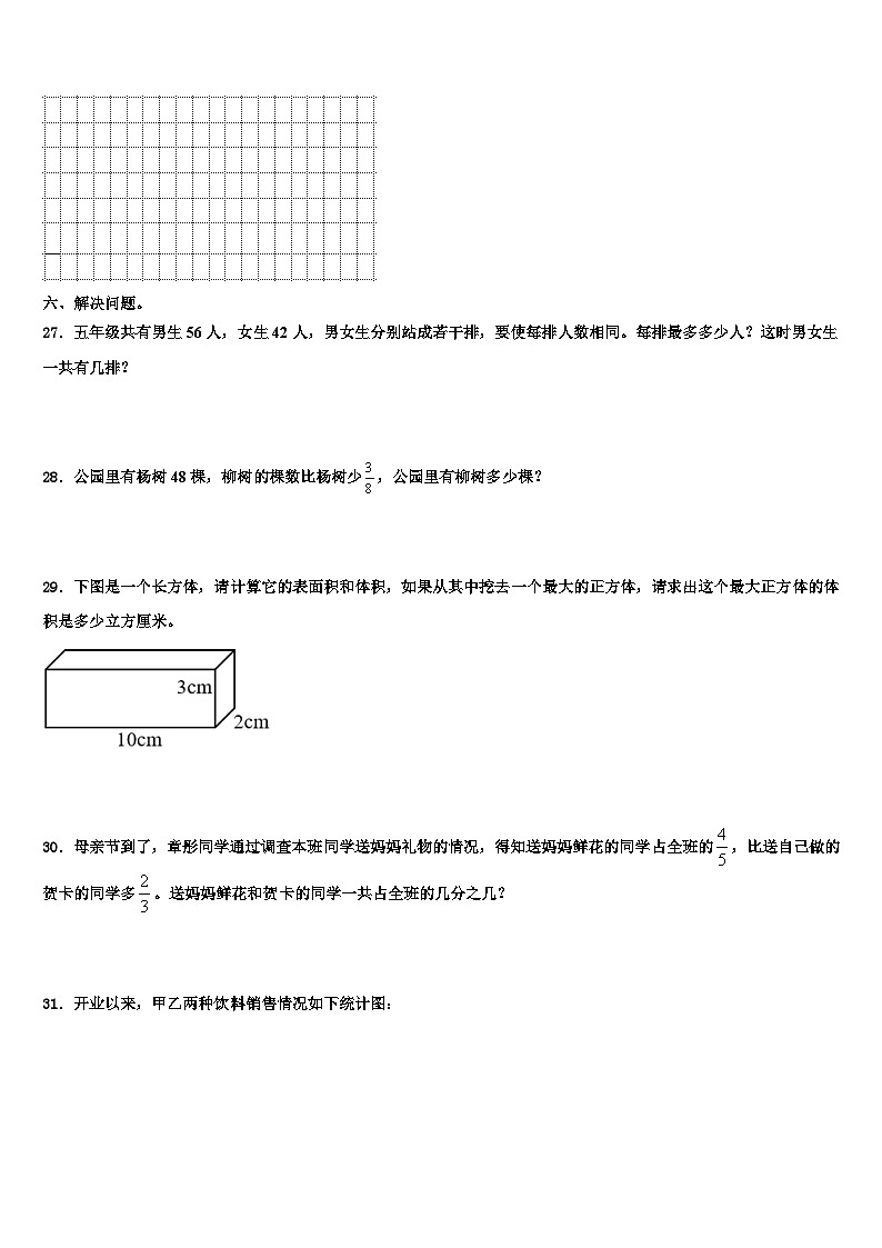 2023届贵州省铜仁地区铜仁市五年级数学第二学期期末联考试题含解析03