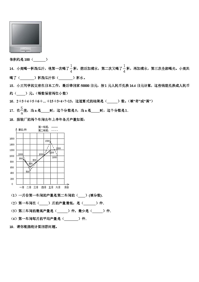 2023届辽宁省大连市中山区数学五年级第二学期期末统考模拟试题含解析02