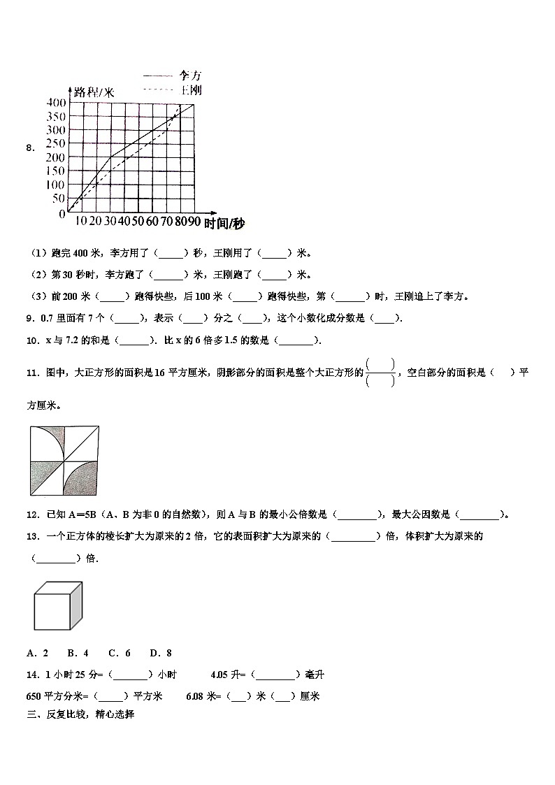 2023届辽宁省抚顺市顺城区数学五年级第二学期期末考试试题含解析第2页