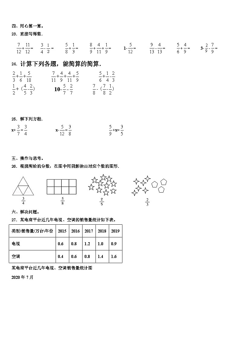 2023年南阳市邓州市数学五下期末综合测试模拟试题含解析03