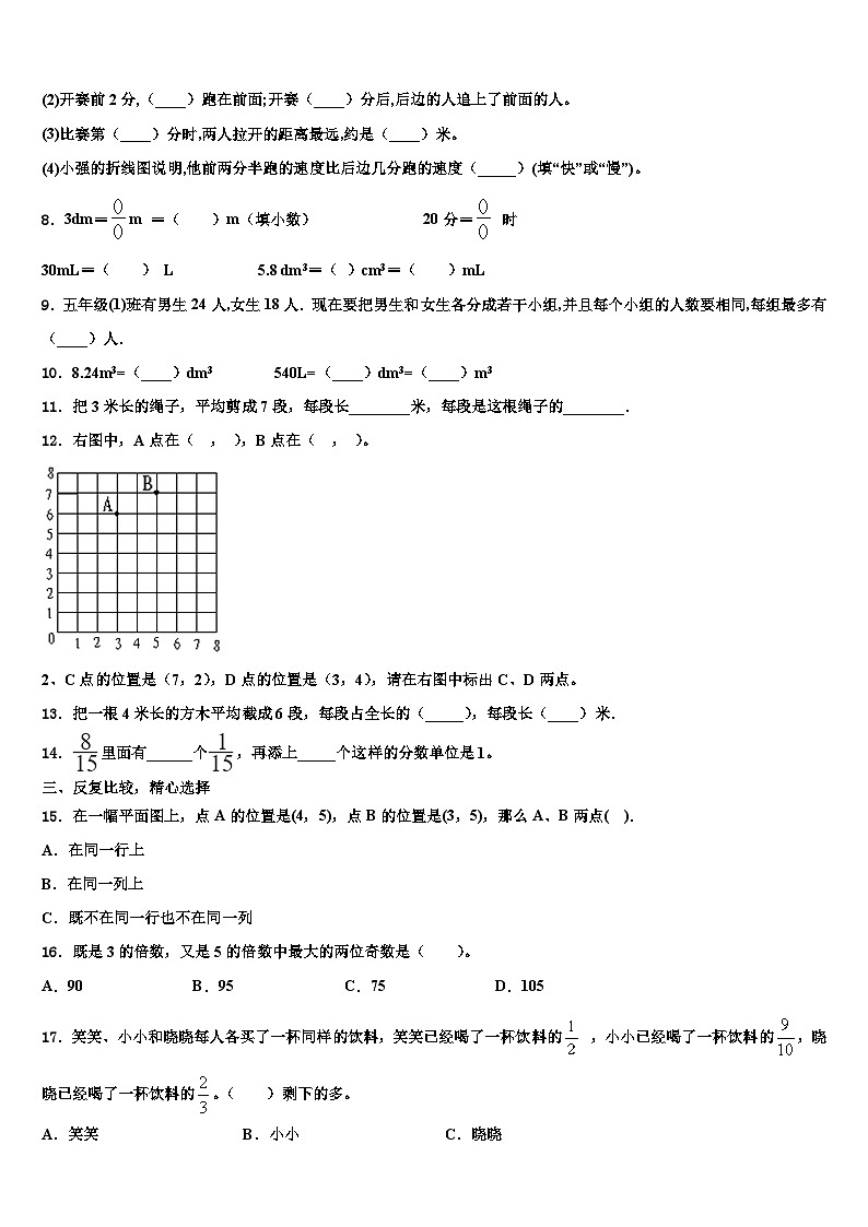 2023年内蒙古包头市固阳县五年级数学第二学期期末质量跟踪监视模拟试题含解析02
