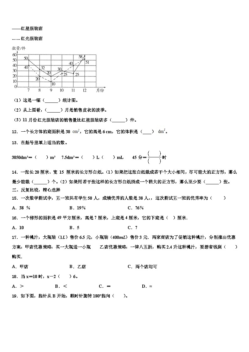 2023年信阳市息县数学五下期末质量跟踪监视试题含解析第2页