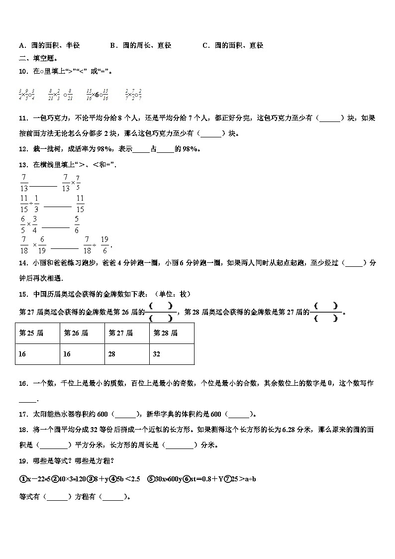 2023年吕梁地区交口县五年级数学第二学期期末经典模拟试题含解析第2页