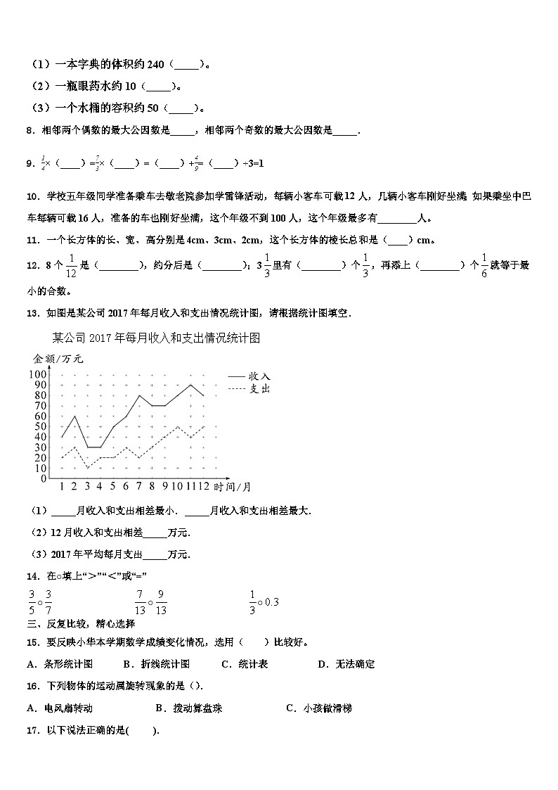 2023年山西省晋城市陵川县数学五年级第二学期期末达标测试试题含解析第2页