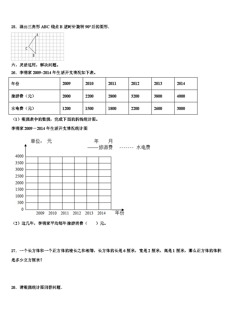 2023年广西壮族贵港市平南县数学五下期末监测试题含解析第3页