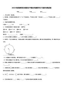 2023年新疆维吾尔新疆生产建设兵团数学五下期末经典试题含解析