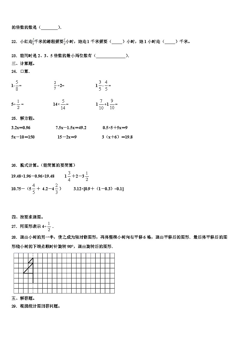 2023年武强县数学五年级第二学期期末复习检测模拟试题含解析第3页