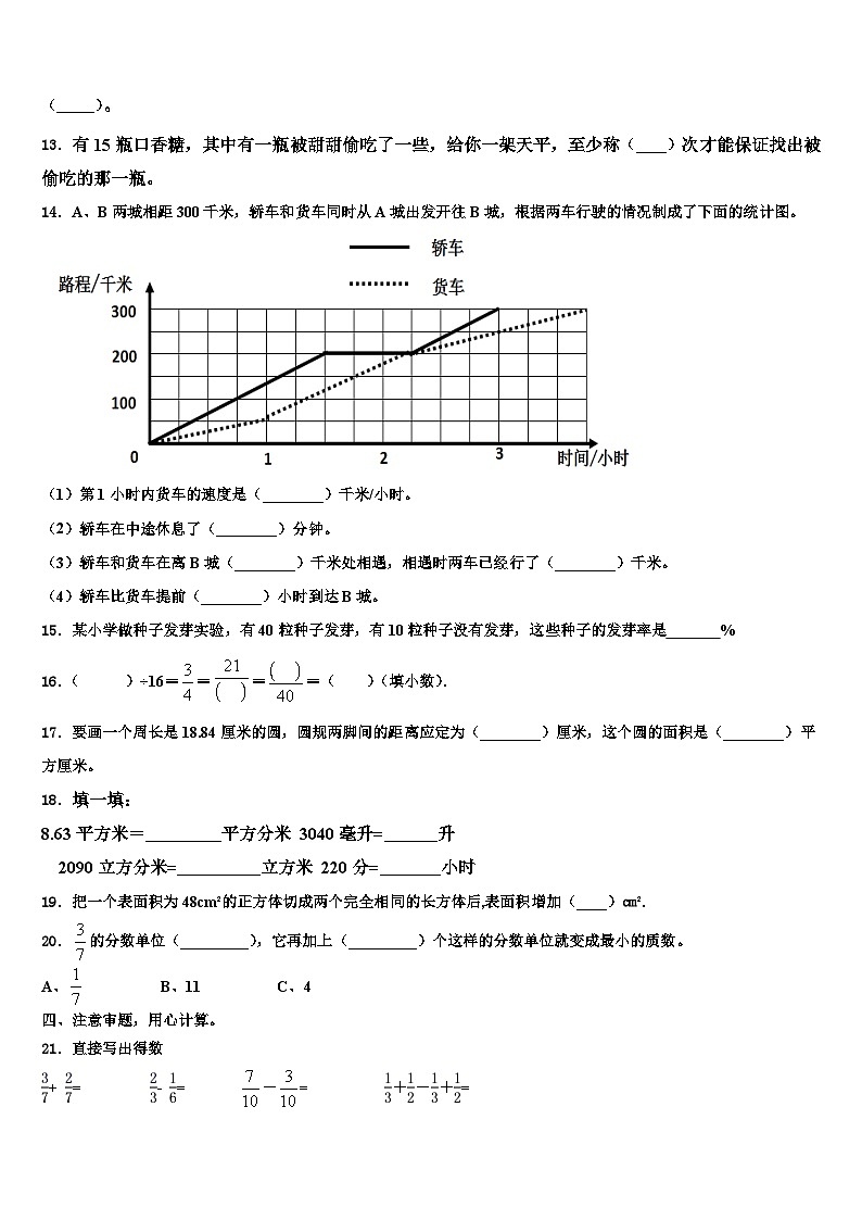 2023年江西省抚州市资溪县五年级数学第二学期期末复习检测模拟试题含解析02