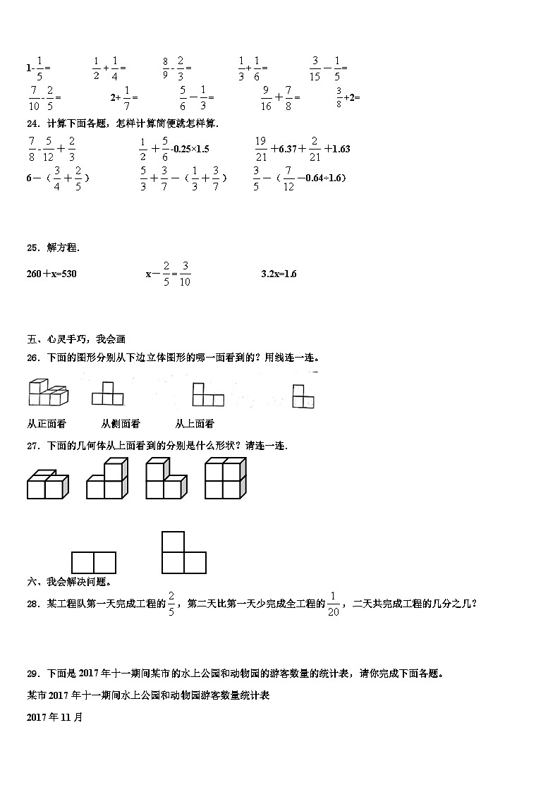2023年沽源县五年级数学第二学期期末综合测试模拟试题含解析03