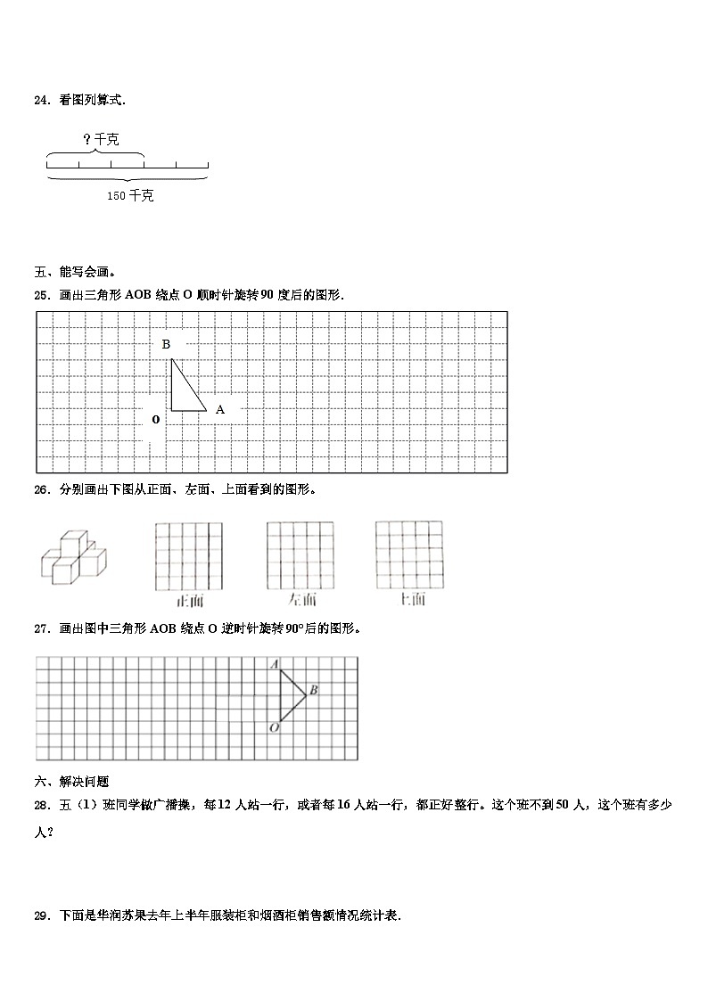 2023年乐山市金口河区数学五年级第二学期期末学业水平测试试题含解析第3页